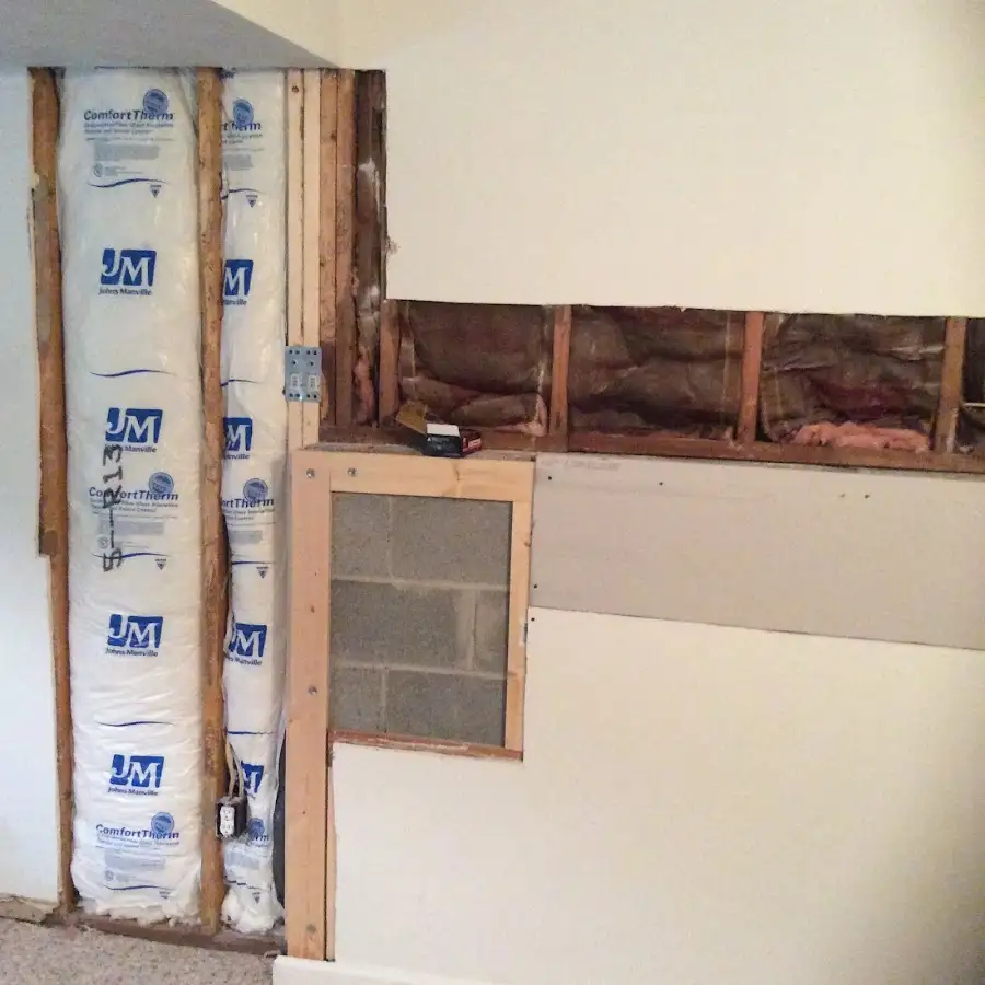 Wall insulation replacement during Basement Flood Cleanup in Pickerington